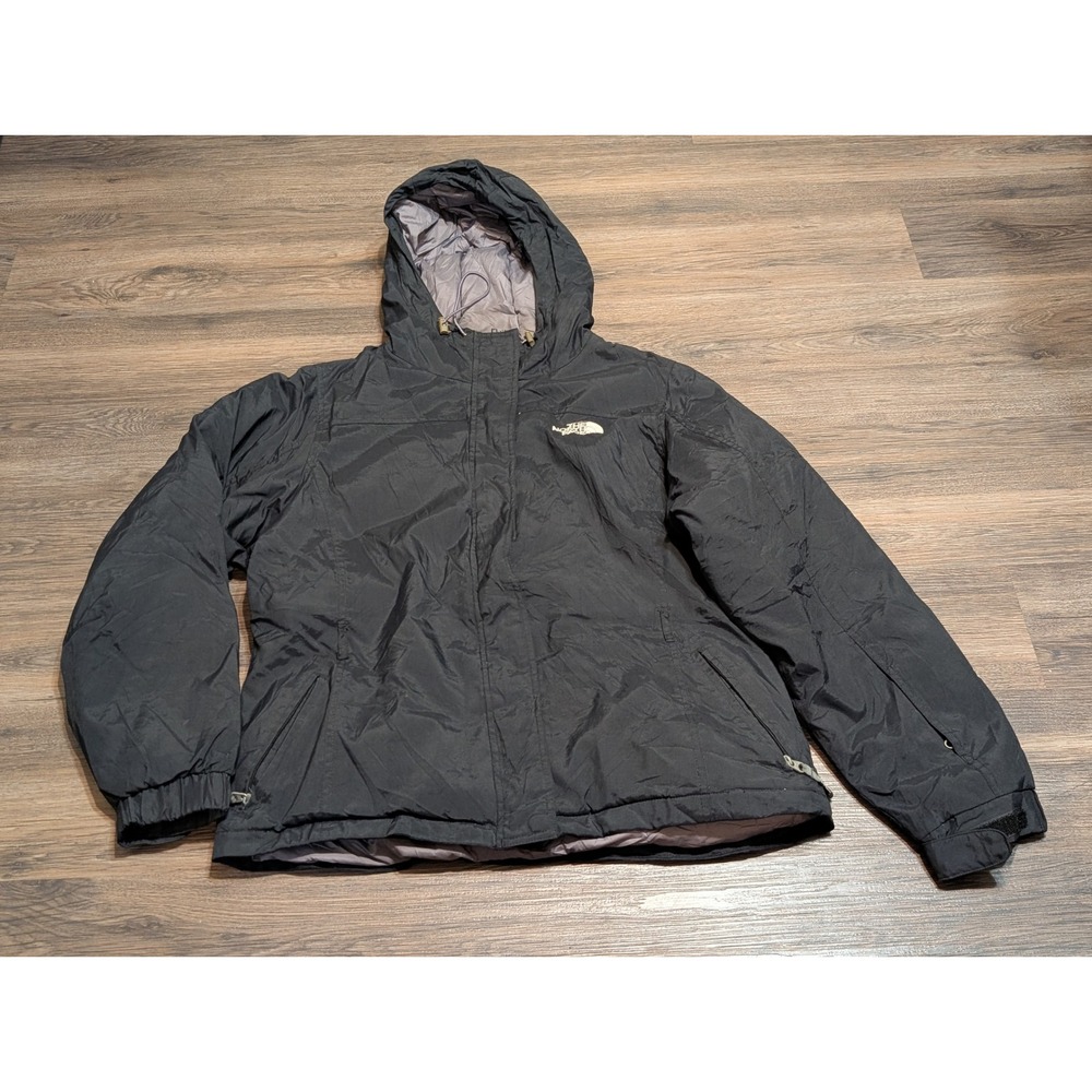 The North Face Womens XL Black 550 Fill Down Hooded Puffer Jacket FYG7 AMA1